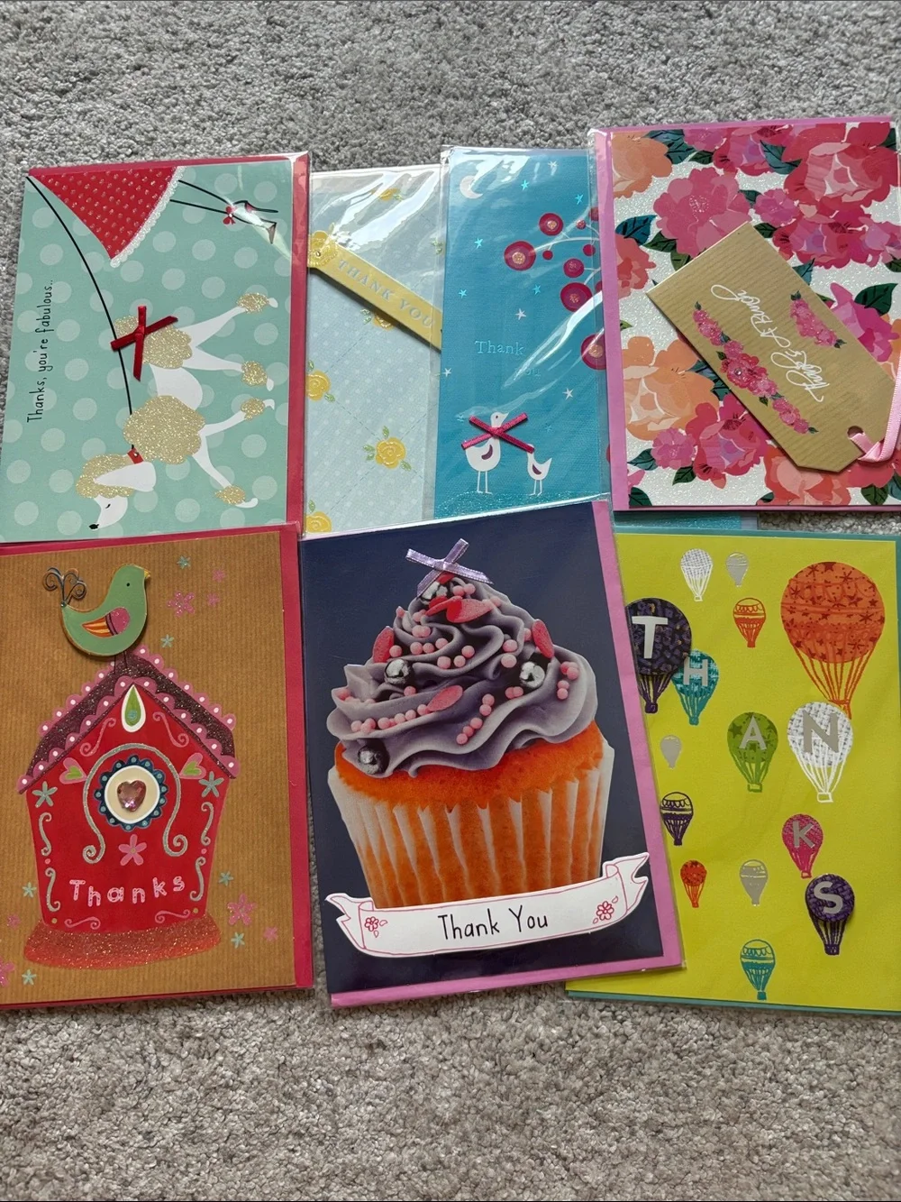 Set of 13 Embellished Thank You Cards